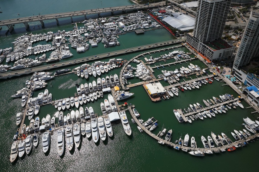 SleekTEAK — Miami harbor aerial